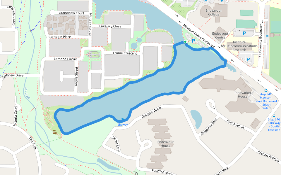 Endeavour College walking route map in Mawson Lakes