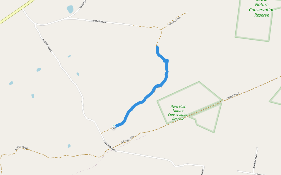 Hard Hills Nature Conservation Reserve walking route map in Saint Arnaud