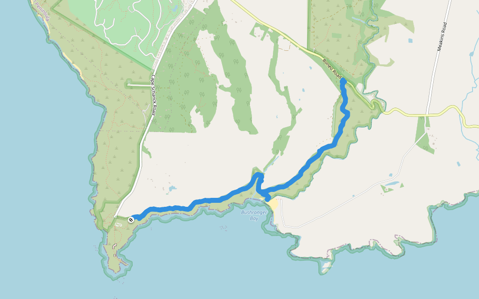 Two Bays Walking Track walking route map in Cape Schanck
