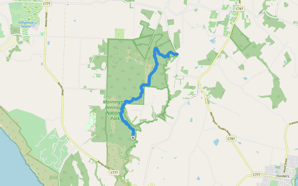 Mornington Peninsula walking route map in Cape Schanck