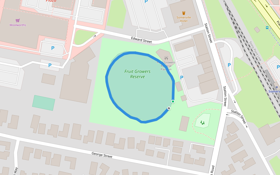 Fruit Growers Reserve walking route map in Somerville