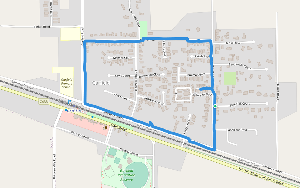 Garfield walking route map in Garfield