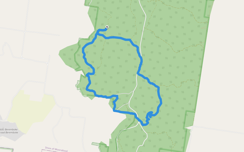 Old Thompsons Track (walkers only) walking route map in Balliang