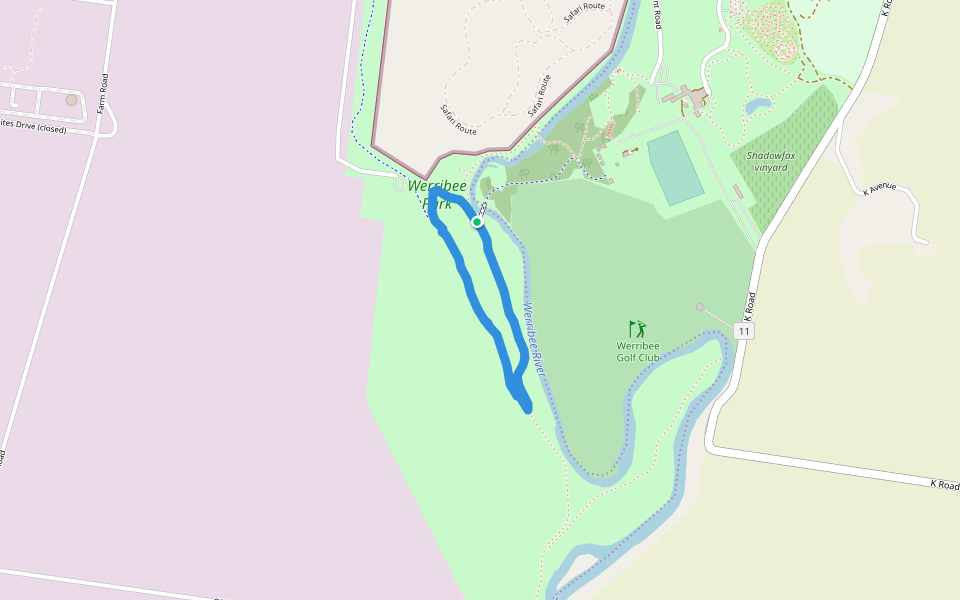 Werribee Park walking route map in Werribee South