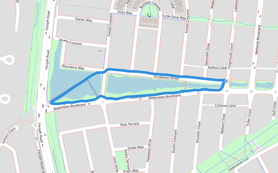Tumstone Lane walking route map in Williams Landing