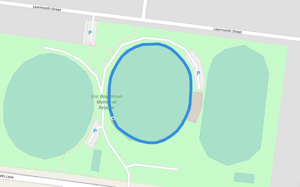 Eric Boardman Memorial Reserve walking route map in Sunbury