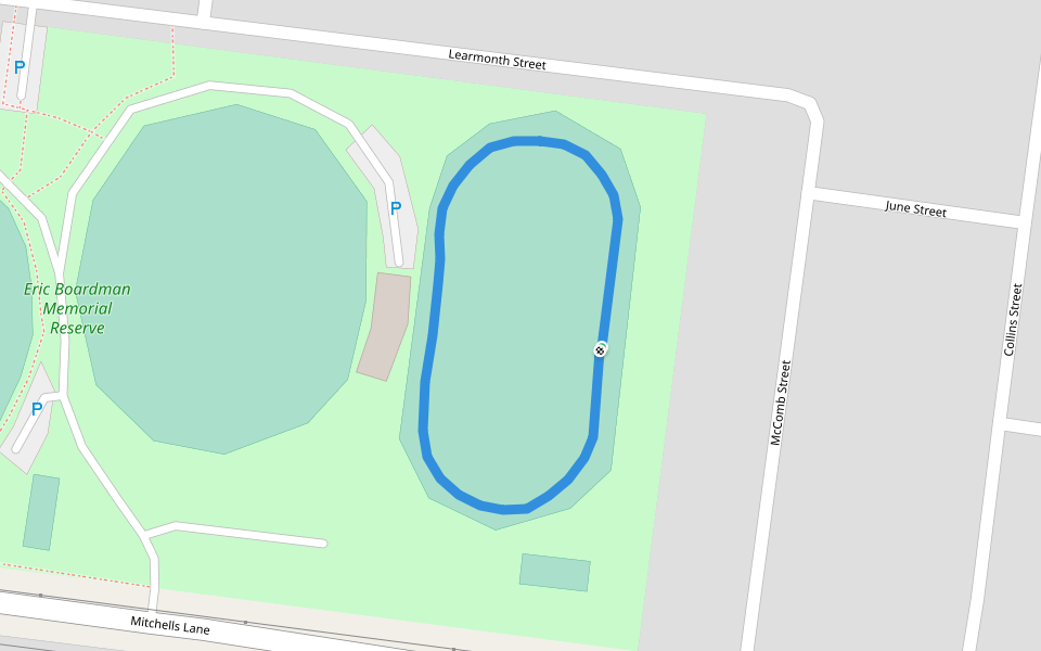 Eric Boardman Memorial Reserve walking route map in Sunbury
