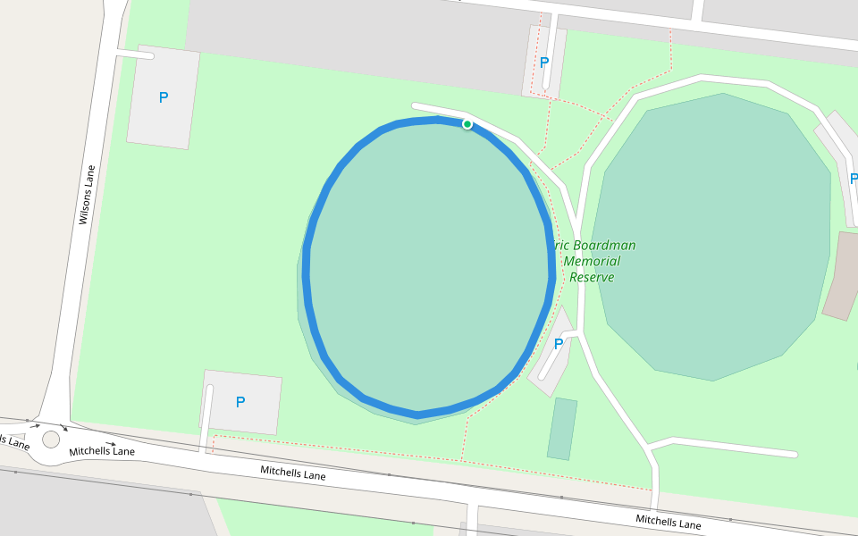Eric Boardman Memorial Reserve walking route map in Sunbury