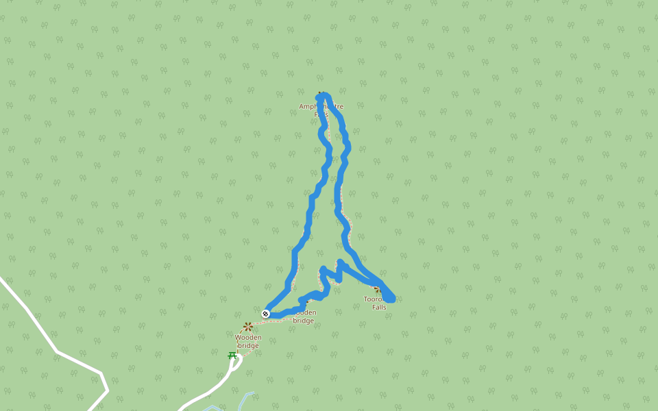 Toorongo Falls Track walking route map in Noojee