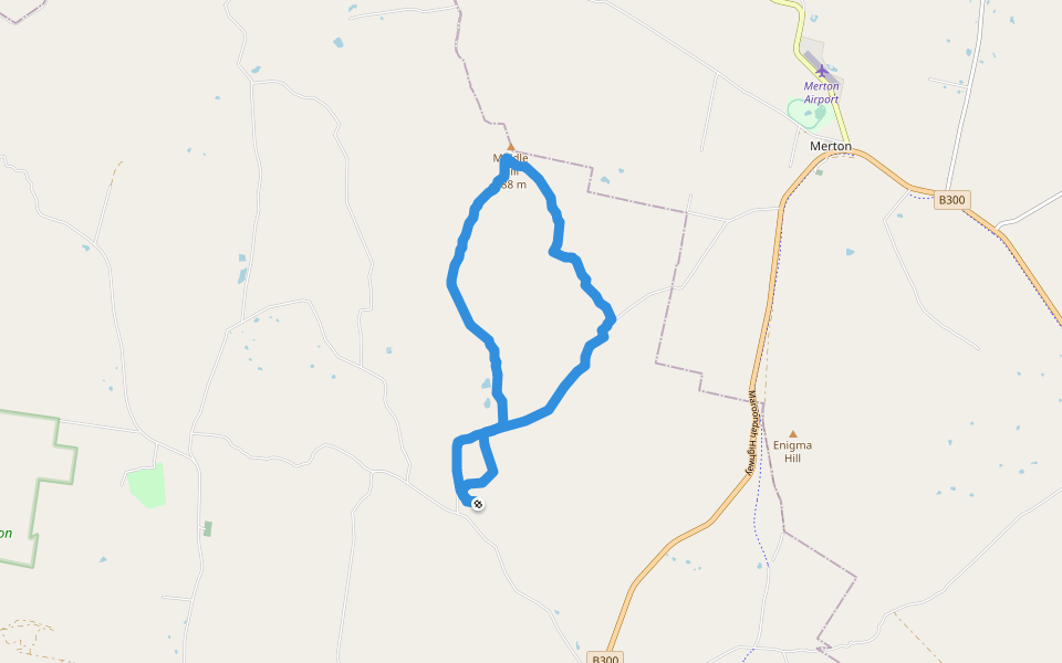 Middle Hill walking route map in Gobur