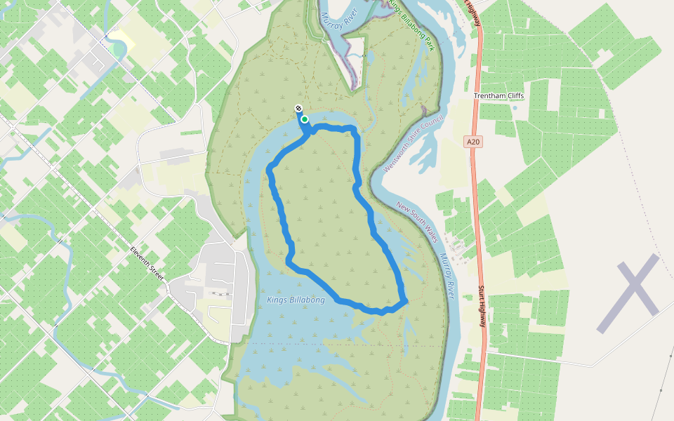 Kings Billabong walking route map in Nichols Point