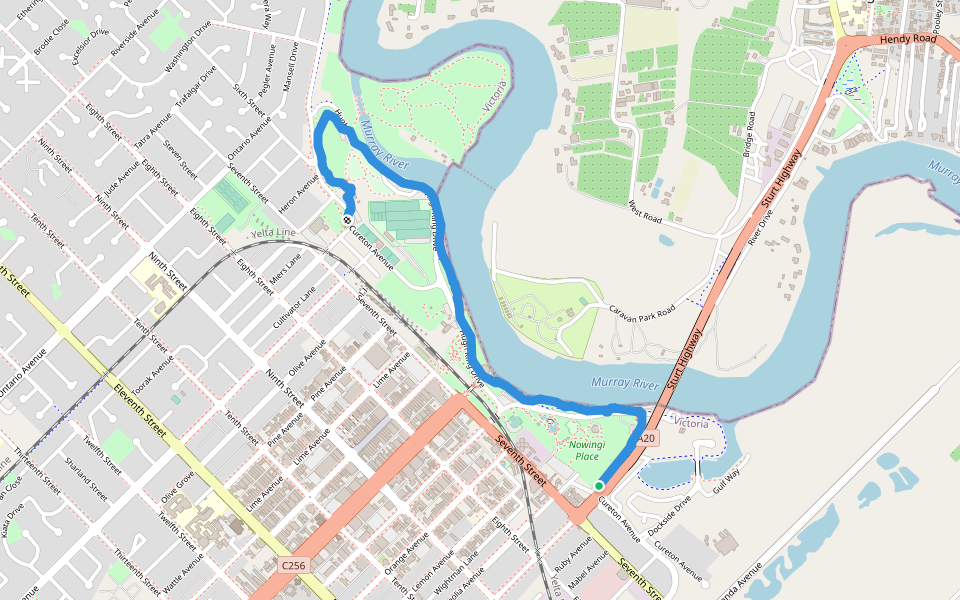 river track walking route map in Mildura