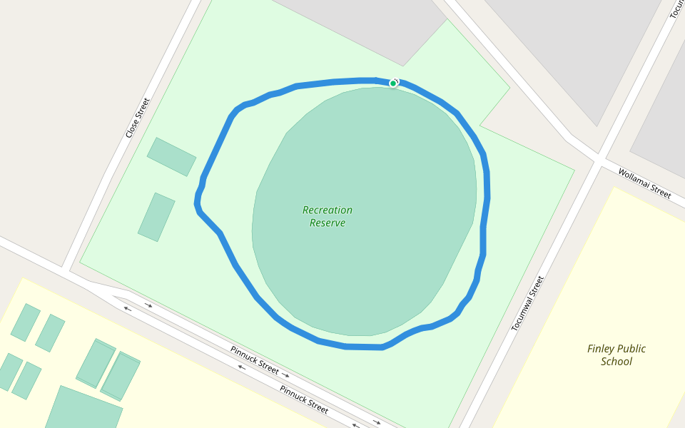 Finley High School walking route map in Finley