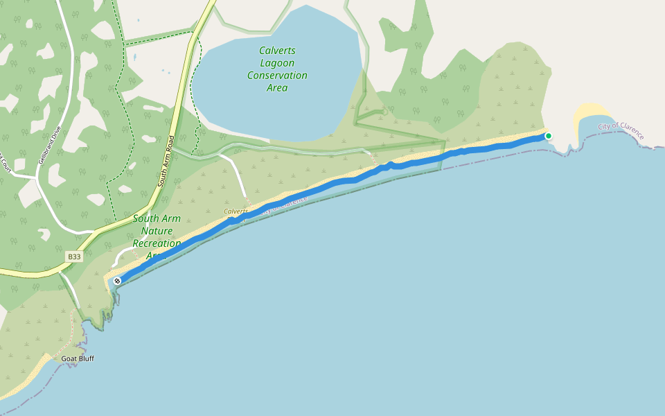 Goat's Beach walking route map in Sandford