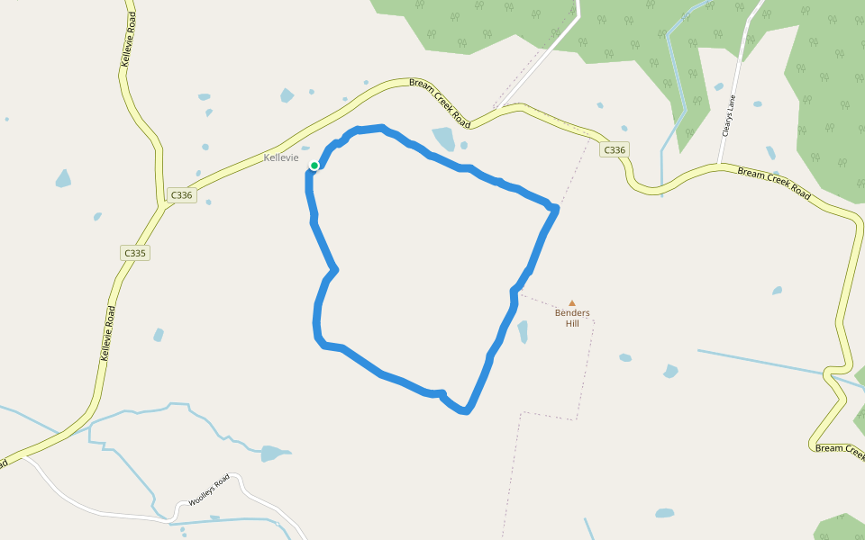 Benders Hill walking route map in Kellevie