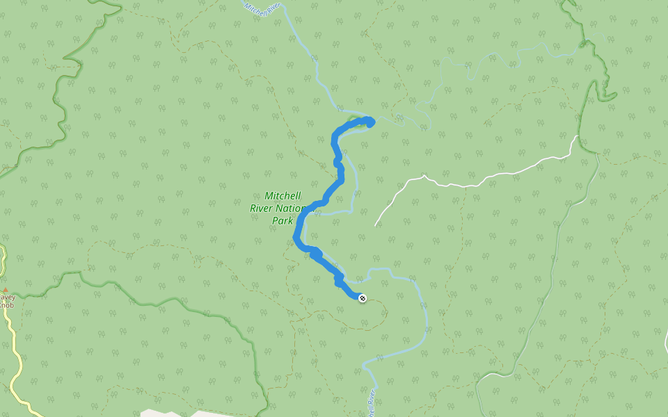 Mitchell River Park walking route map in Iguana Creek