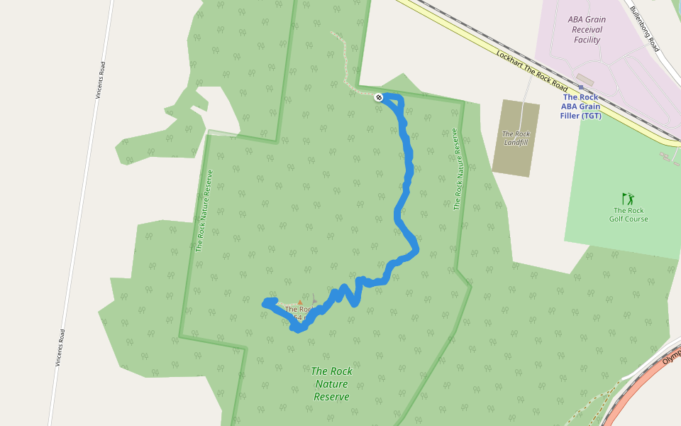 The Rock Nature Reserve-Yerong Walking Track walking route map in The Rock