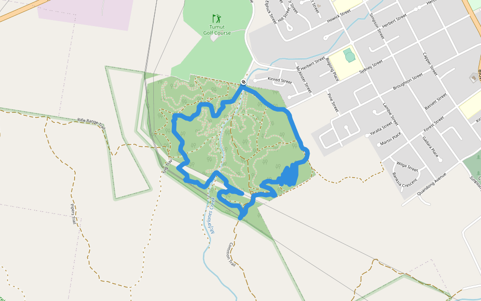 Mundowie Trail walking route map in Tumut