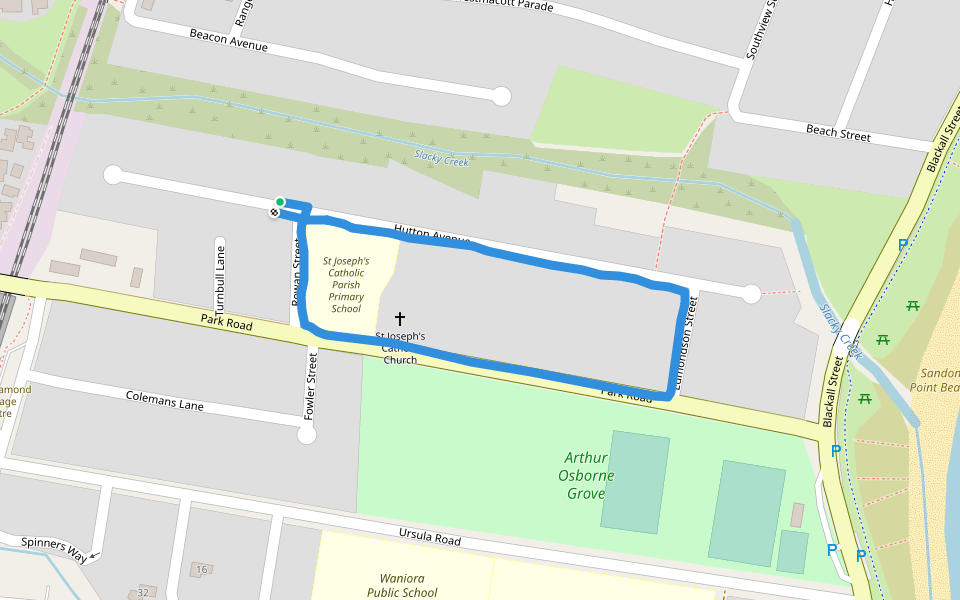 St Joseph's Catholic Parish Primary School walking route map in Bulli