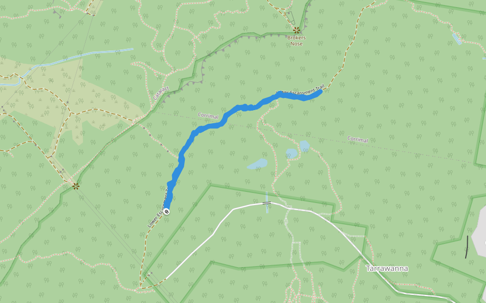 Illawarra Escarpment State Conservation Area walking route map in Tarrawanna