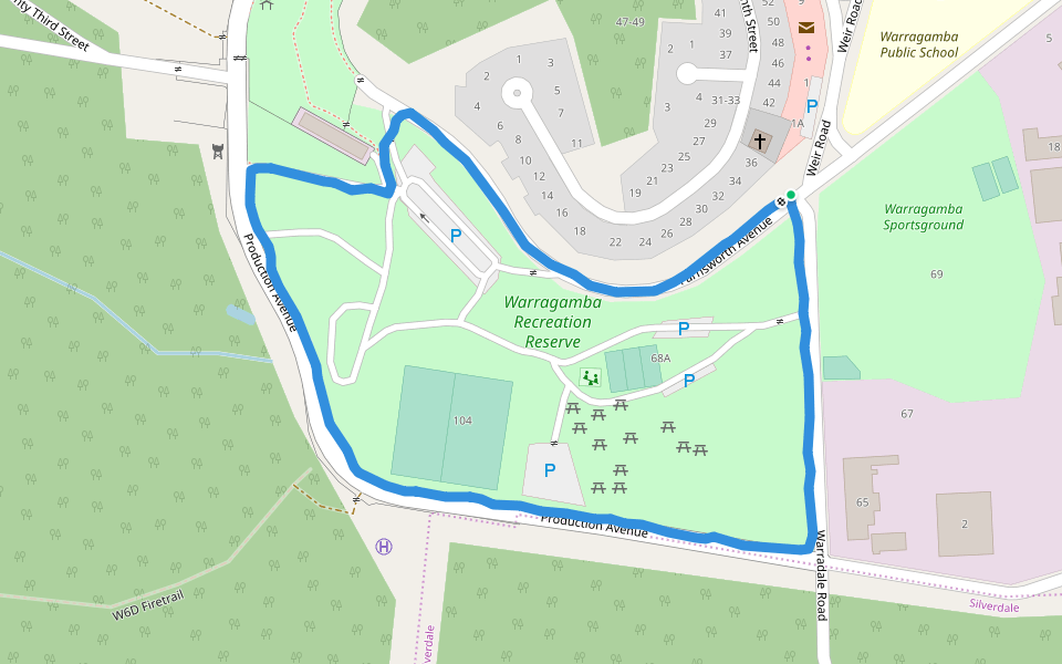 Warragamba Recreation Reserve walking route map in Warragamba