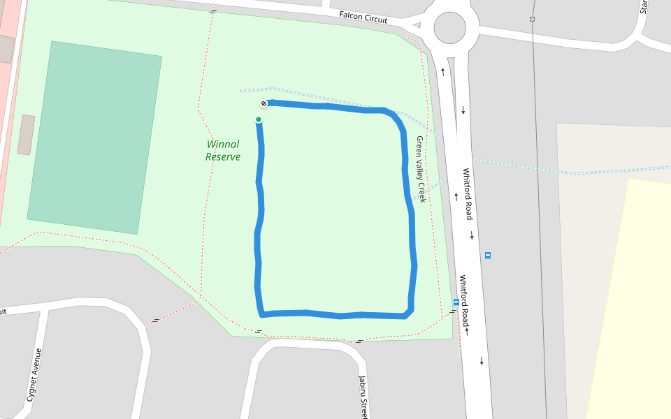 Winnal Reserve walking route map in Green Valley