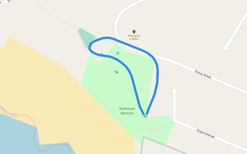 Robinson Reserve walking route map in Anna Bay