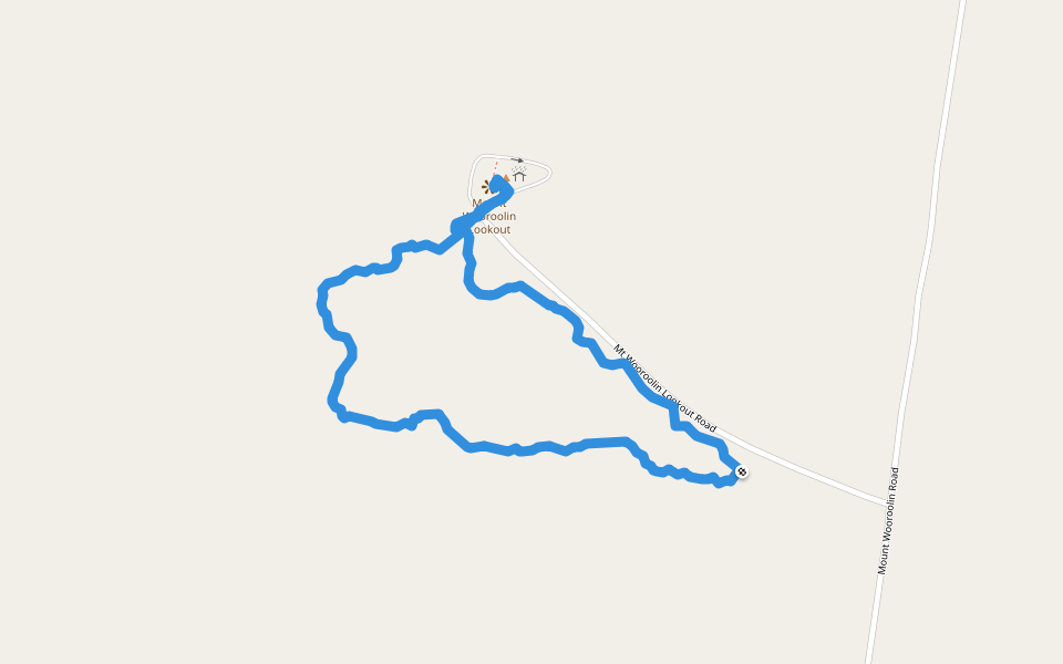 Mount Wooroolin Lookout walking route map in Crawford