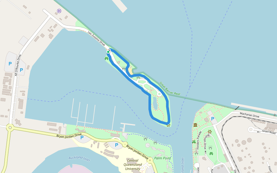 Spinnaker Park walking route map in Callemondah