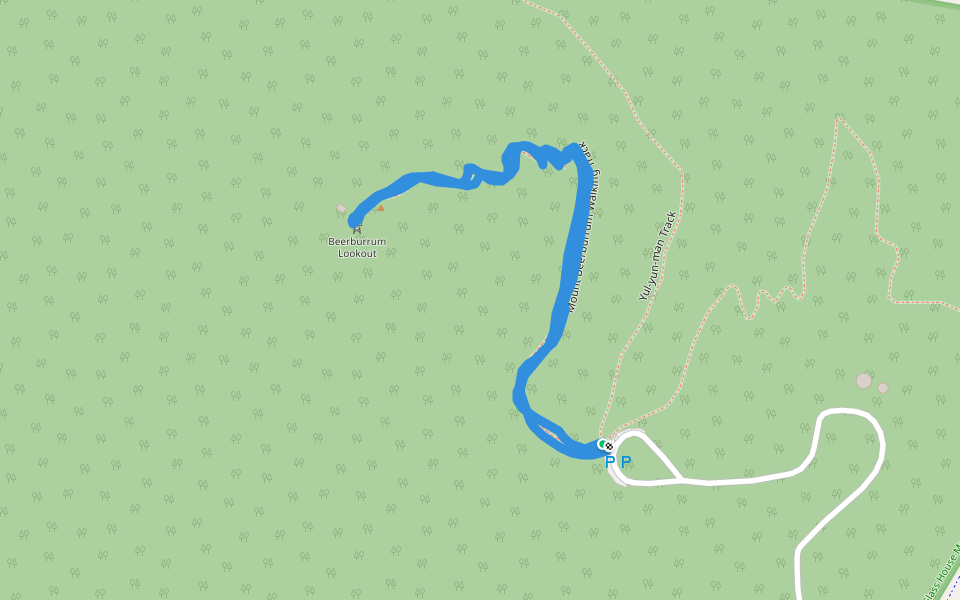 Yul-Yan-man track walking route map in Beerburrum