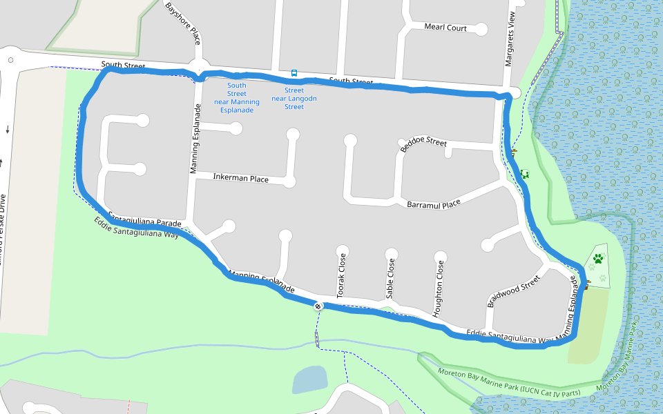 Holden Street Wetlands walking route map in Thornlands
