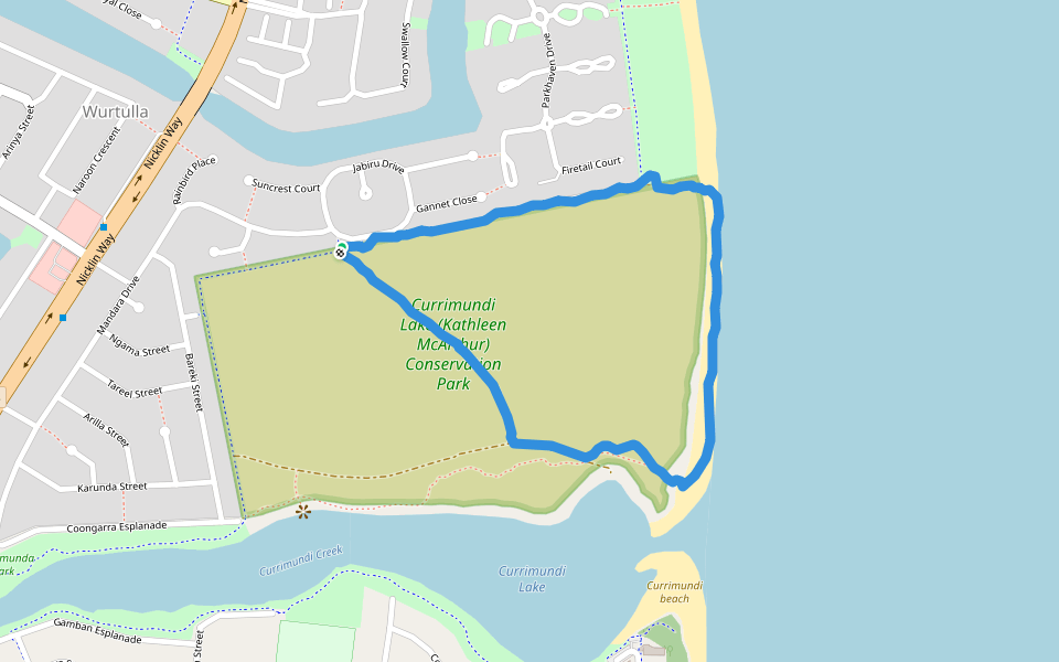 Kathleen McArthur Conservation Park walking route map in Wurtulla