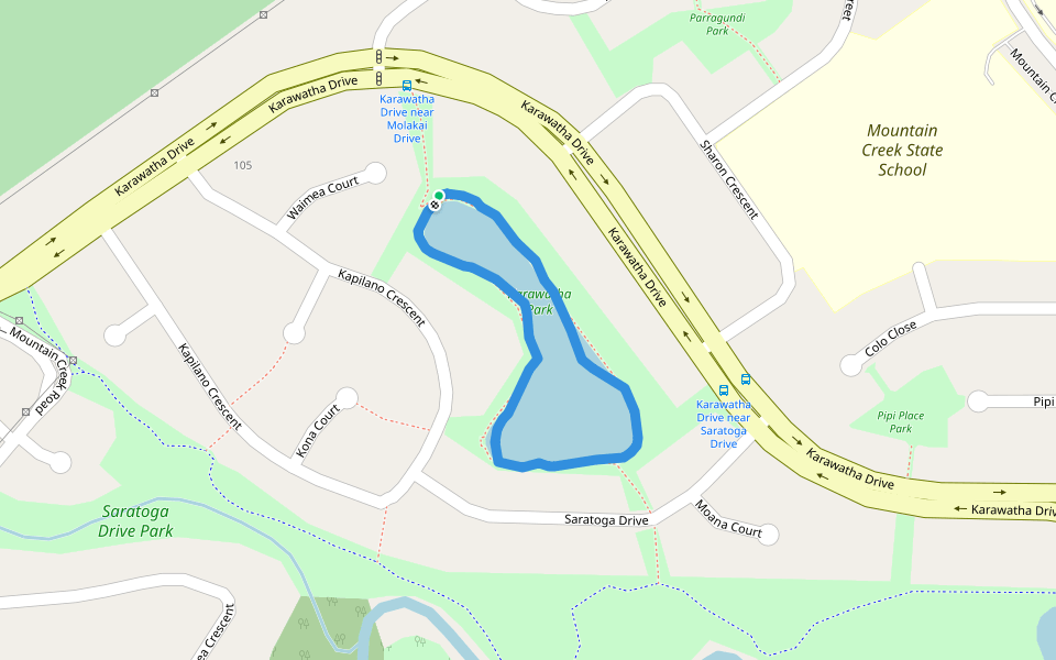 Karawatha Park walking route map in Mountain Creek