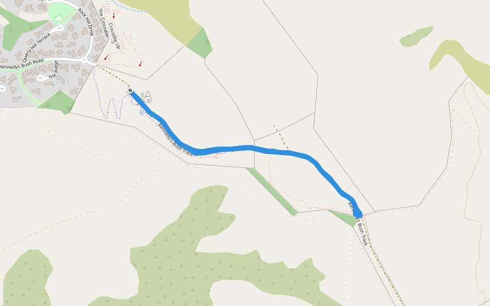 Kennedy's Bush Track walking route map in Christchurch