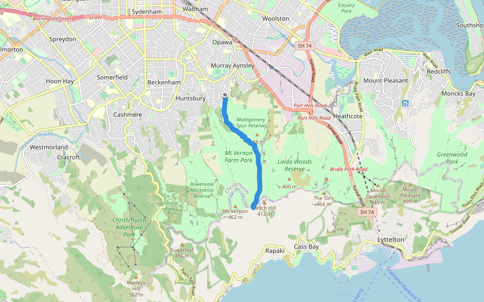 rapaki walking route map in Christchurch