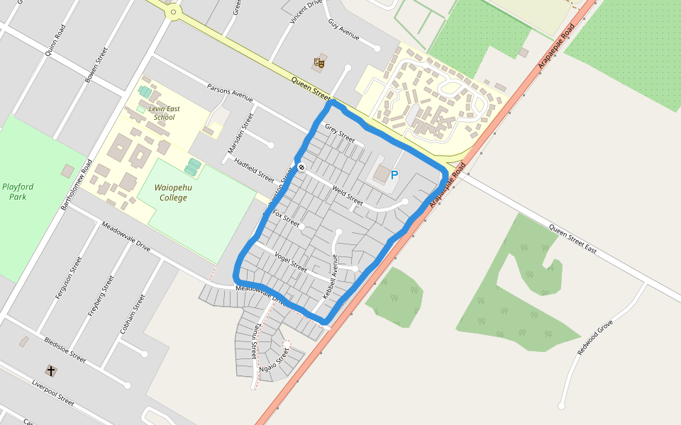 Waiopehu College walking route map in Levin