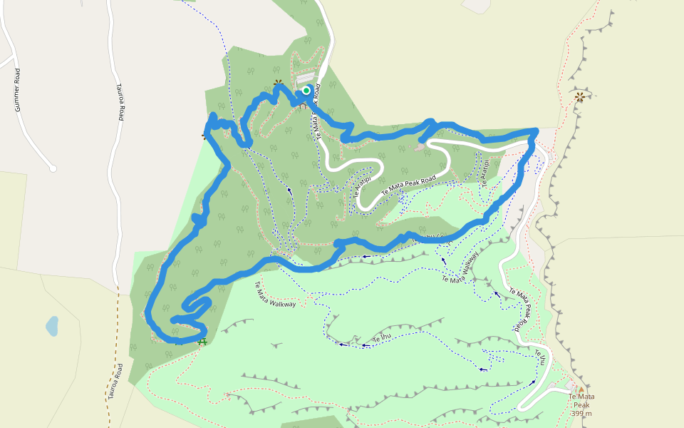 Te Mata Walkway walking route map in Havelock North