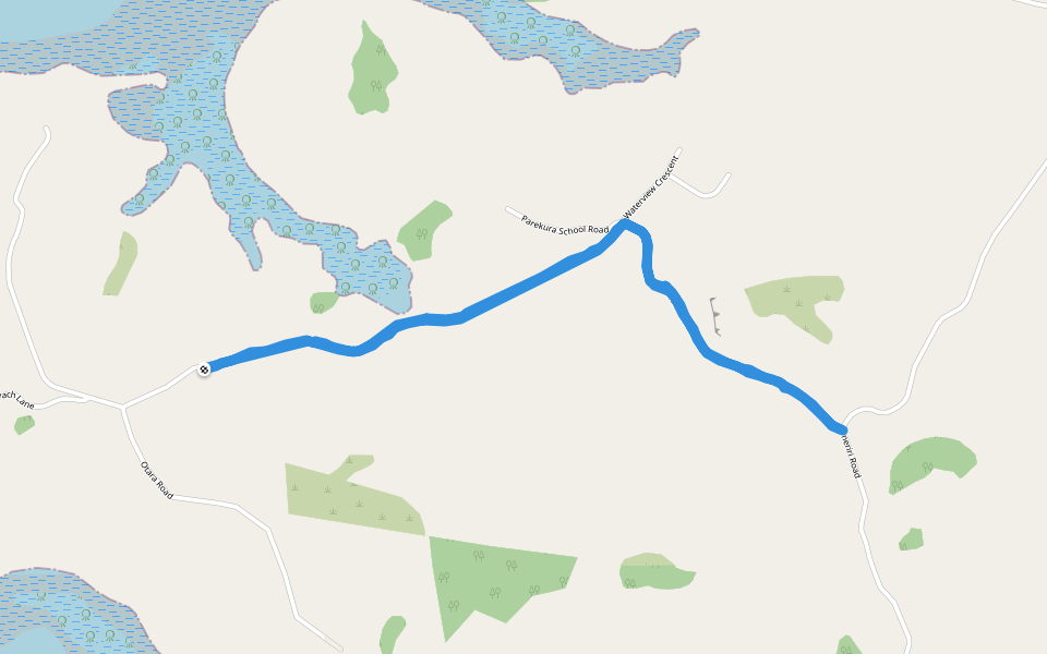 Kaipara Harbour walking route map in Kaiwaka