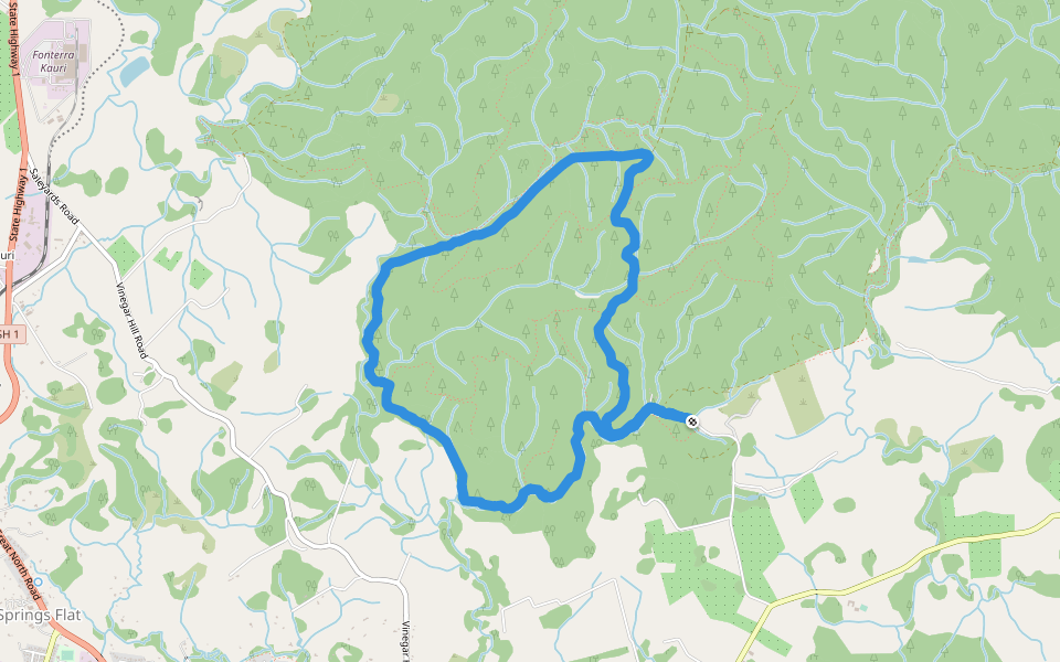 Etoru Road walking route map in Glenbervie