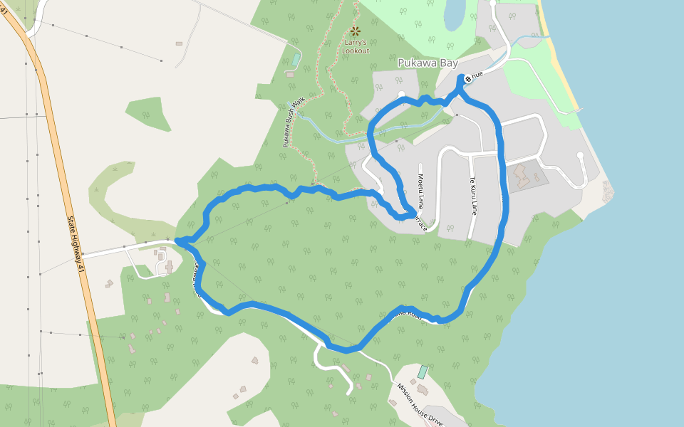 Larry’s Lookout walking route map in Pukawa