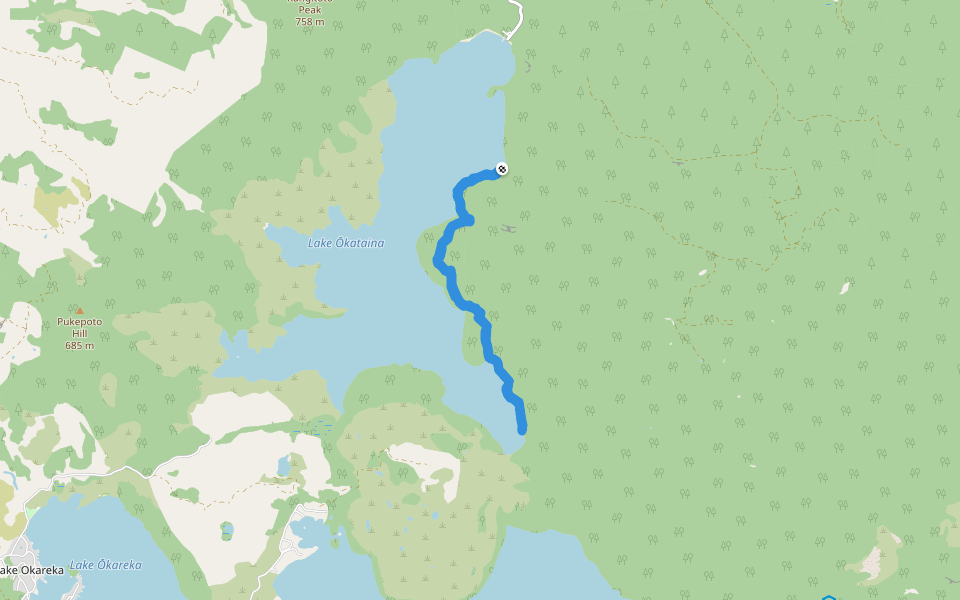 Eastern Okataina Walkway walking route map in Rotoiti Forest