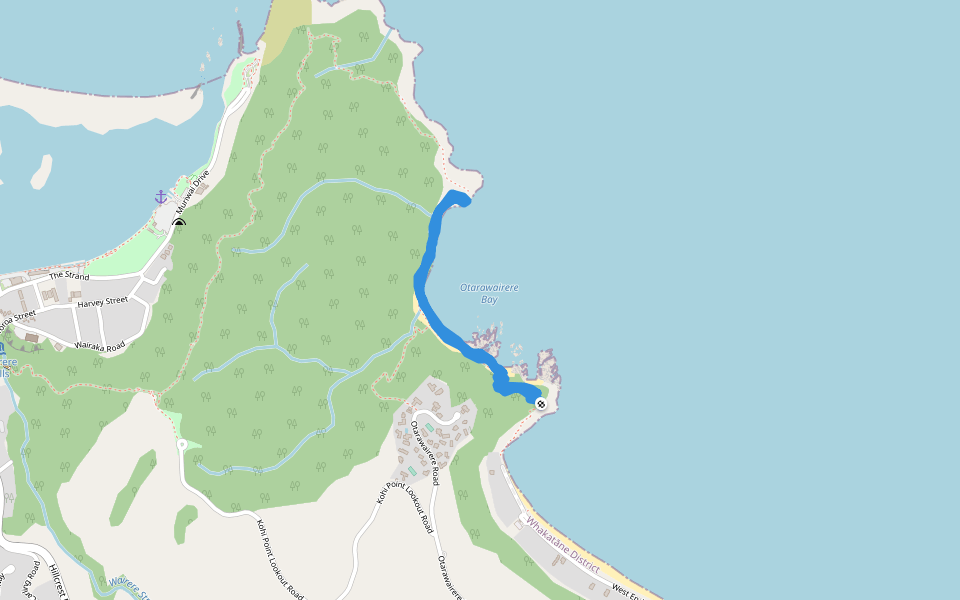 Kohi Point Walkway walking route map in Ōhope