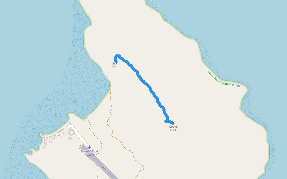 Cooks Look track walking route map in Lizard