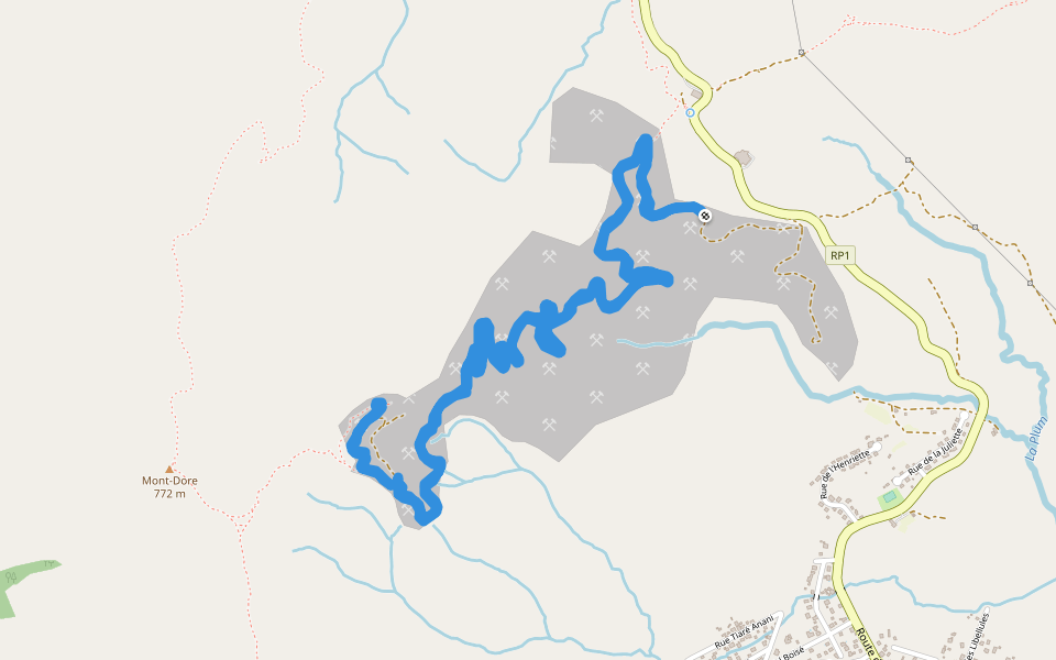 PR-DOR1 - Ascension du Mont-Dore walking route map in Dumbéa