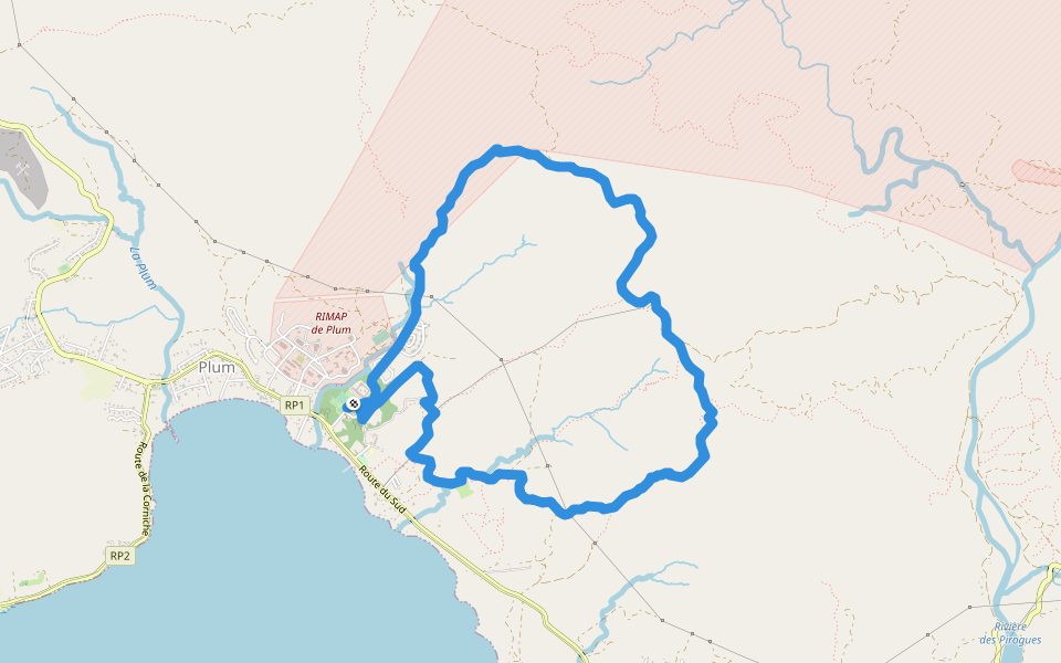 Sentier des éoliennes walking route map in Plum