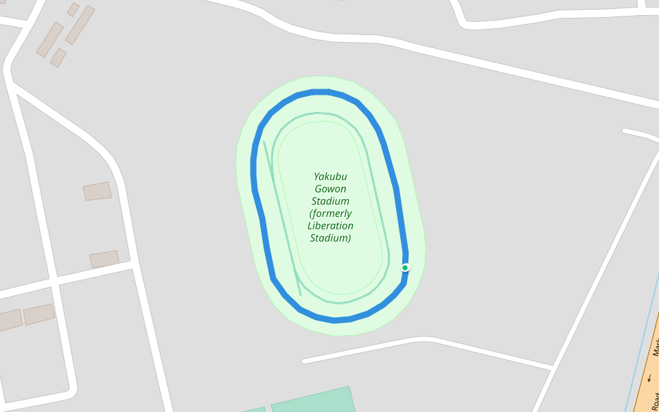 Liberation Stadium walking route map in Alakahia