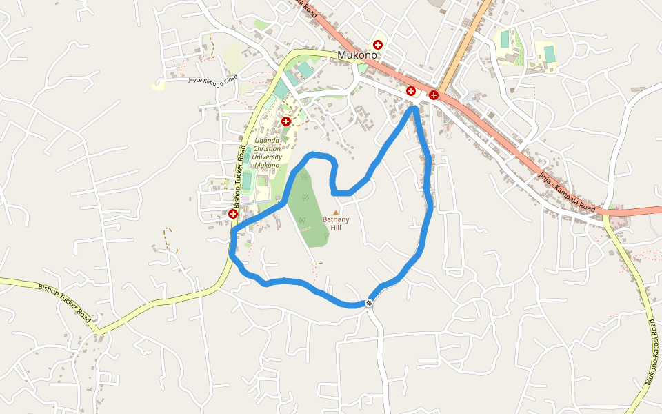 Ankra Foundation walking route map in Mukono