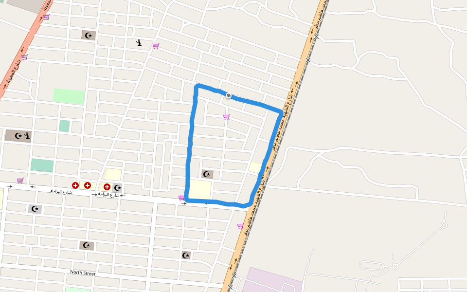 Mashriq College walking route map in Khartoum