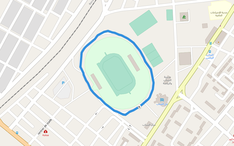 نزل الشباب walking route map in M'Sila