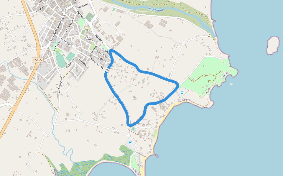 Is Figus walking route map in Pula
